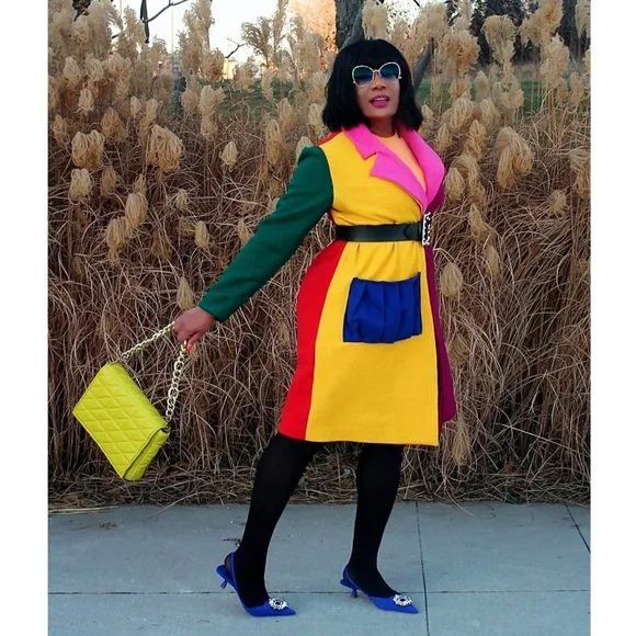 Colorblock Jacket Coat - Picture 3 of 4
